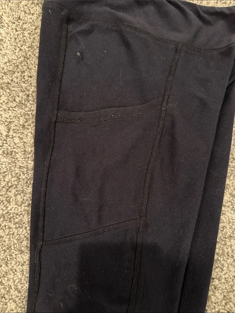abercrombie kids navy blue athletic leggings w/side pocket